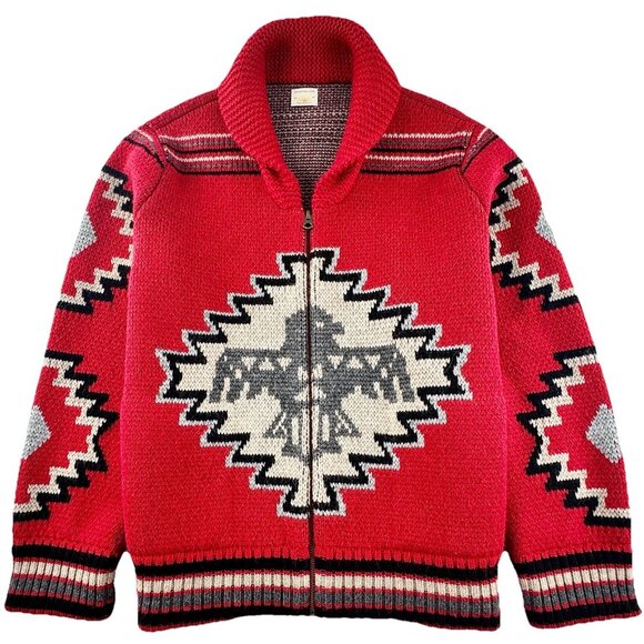 Faherty Steven Paul Judd Thunderbird Cardigan Sweater Men’s L Alpaca Wool Native - Picture 1 of 16